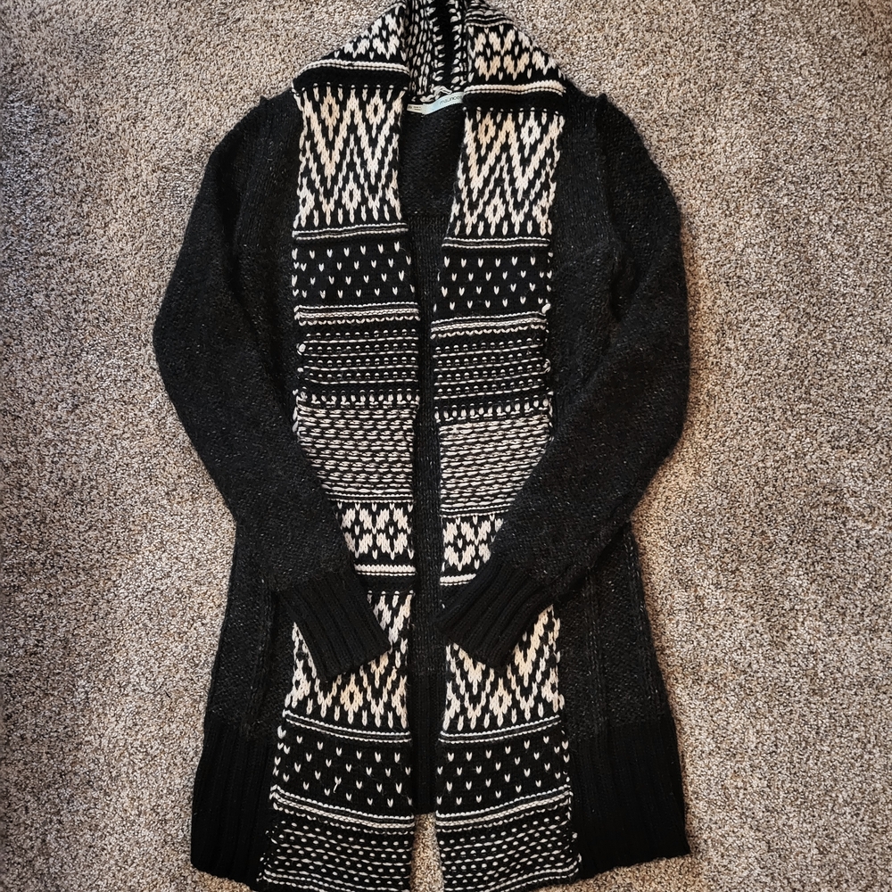 Maurices Black and White Knit Cardigan